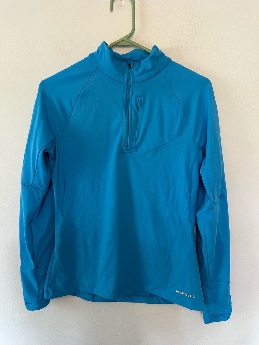 Merrell M-Select WICK Blue Half Zip Long Sleeve Pullover Hiking Top Size Medium